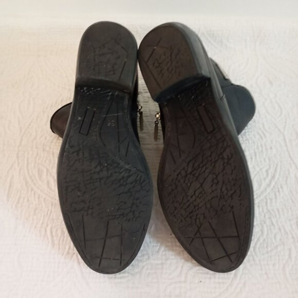 Santorini Black Leather Womens Ankle Boots Size 35 - Picture 7 of 9